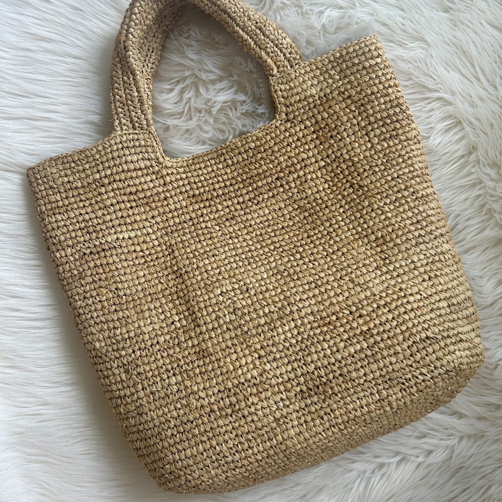 $139 Retail NWOT Straw Studios Tan Woven Tote Bag
